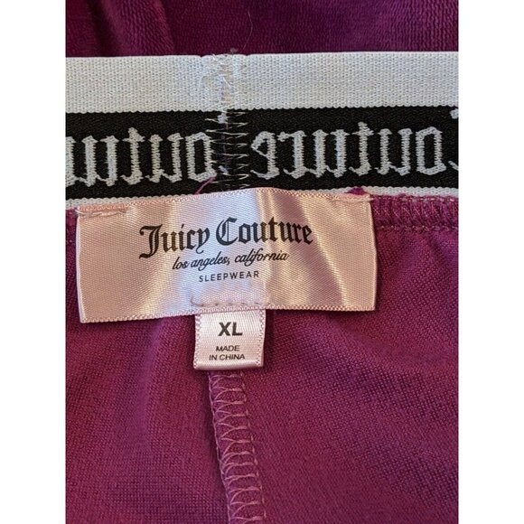 Juicy Couture Sleep Shorts Womens XL Magenta Velour Lounge Stretch Bling Logo - Picture 4 of 5